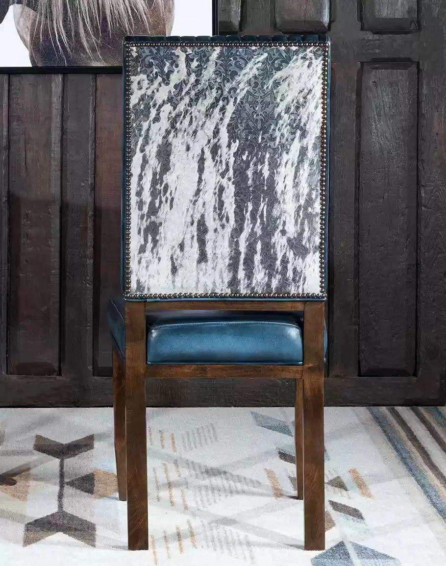 Luxury Blue Leather Dining Chair