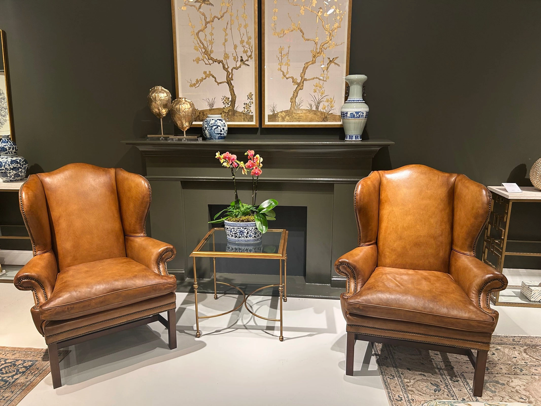 Luxury Leather Wingback Chair