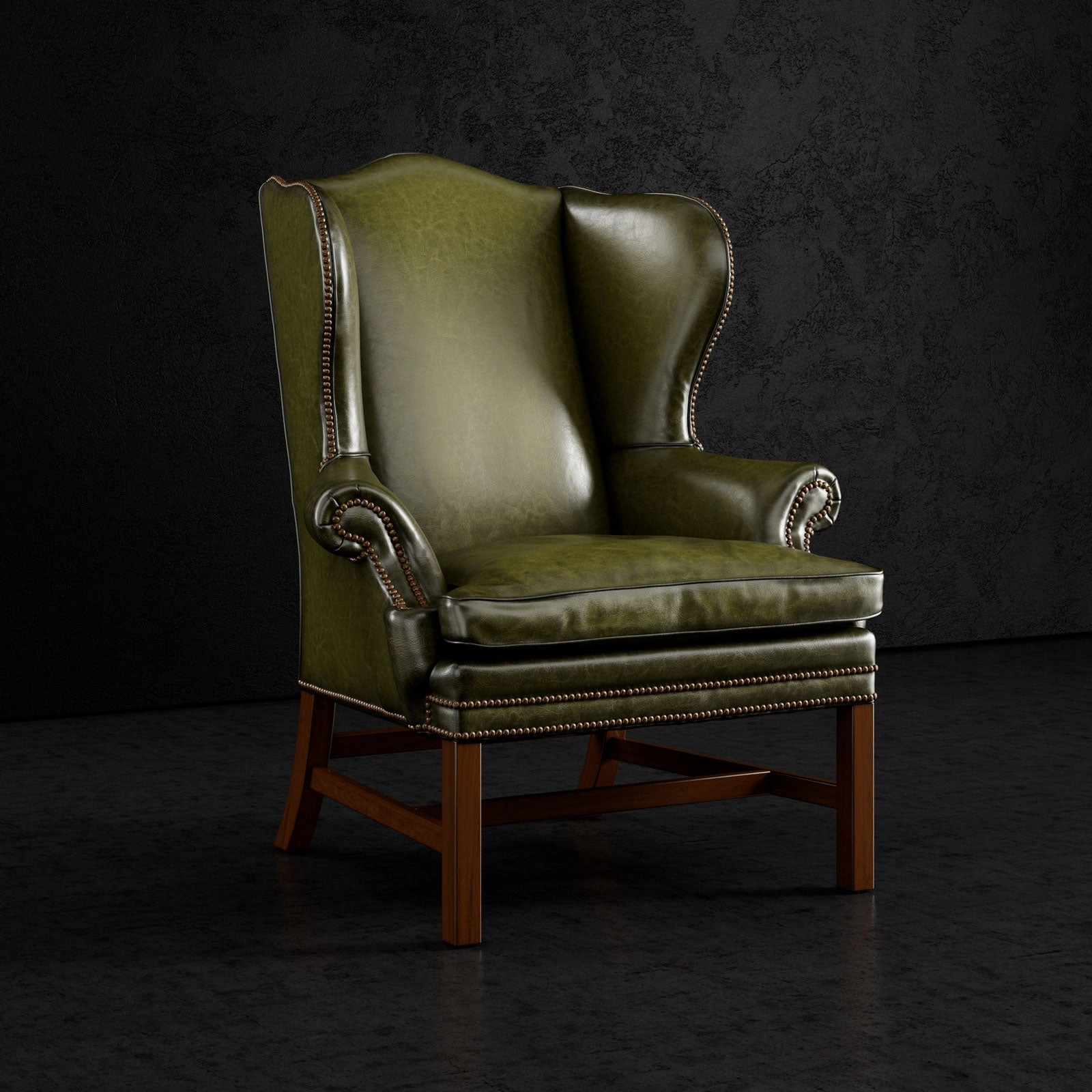 Luxury Leather Wingback Chair