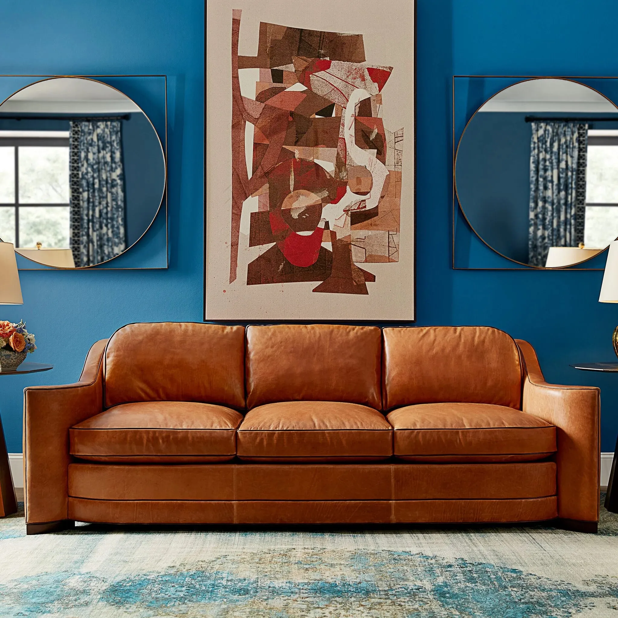 Maddox Leather Sofa vanity mirror, wall mirror