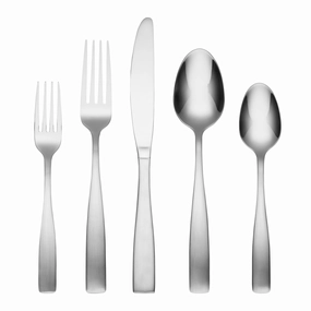Madison Satin 62 Piece Flatware Set with Wood Tray