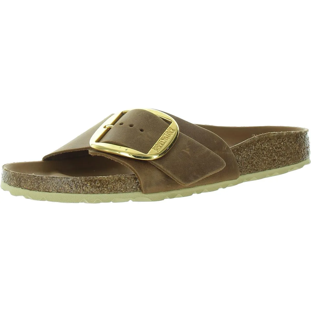 Madrid Big Buckle Womens Nubuck Slip On Footbed Sandals