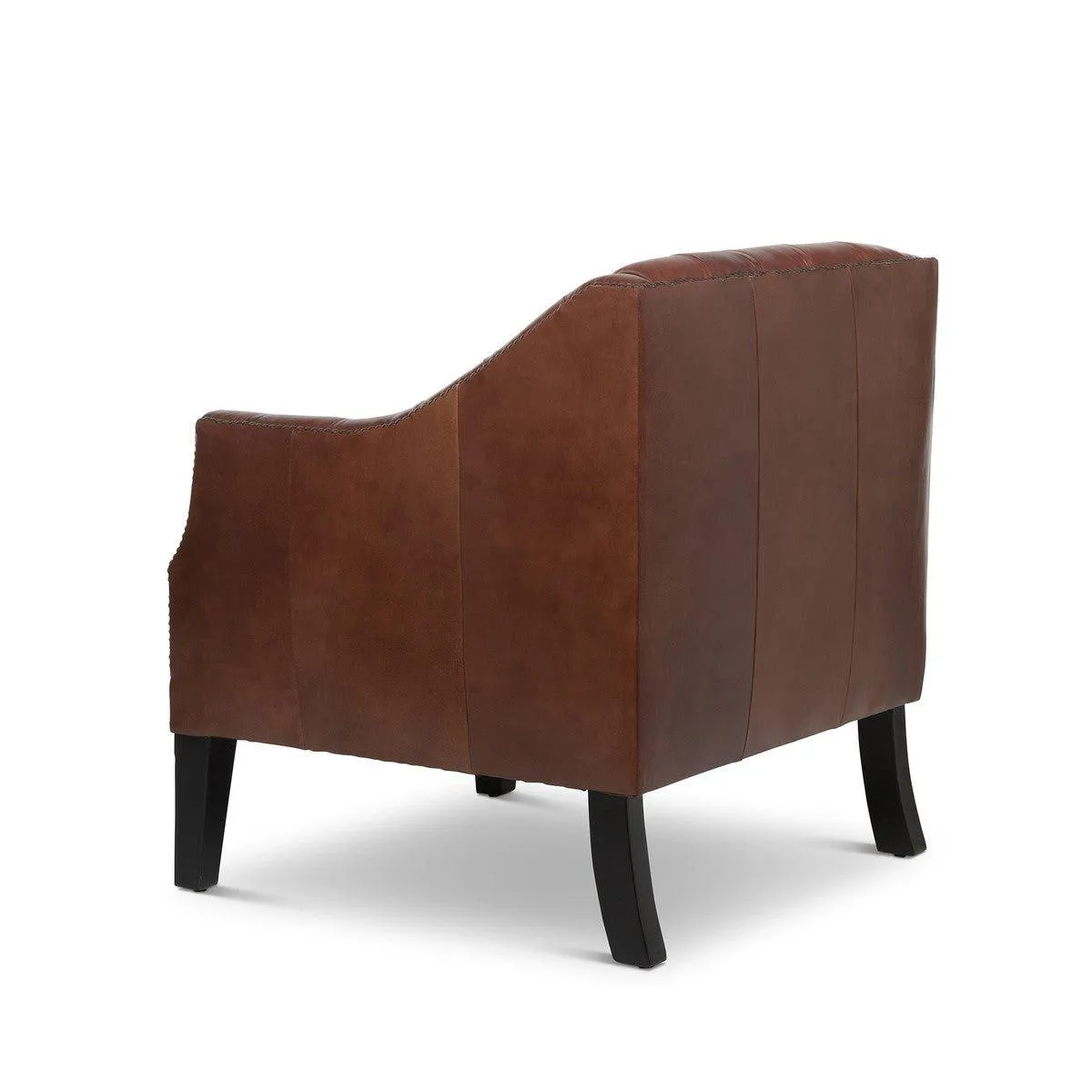 Mahogany Tufted Leather Club Chair