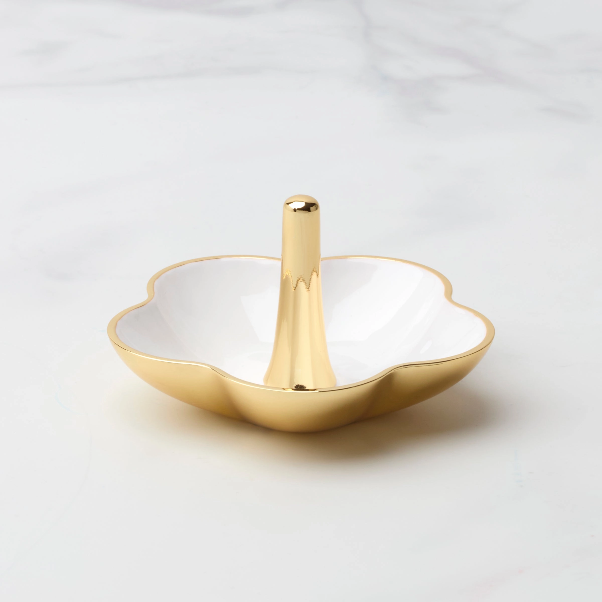 Make It Pop Metal Ring Dish - White