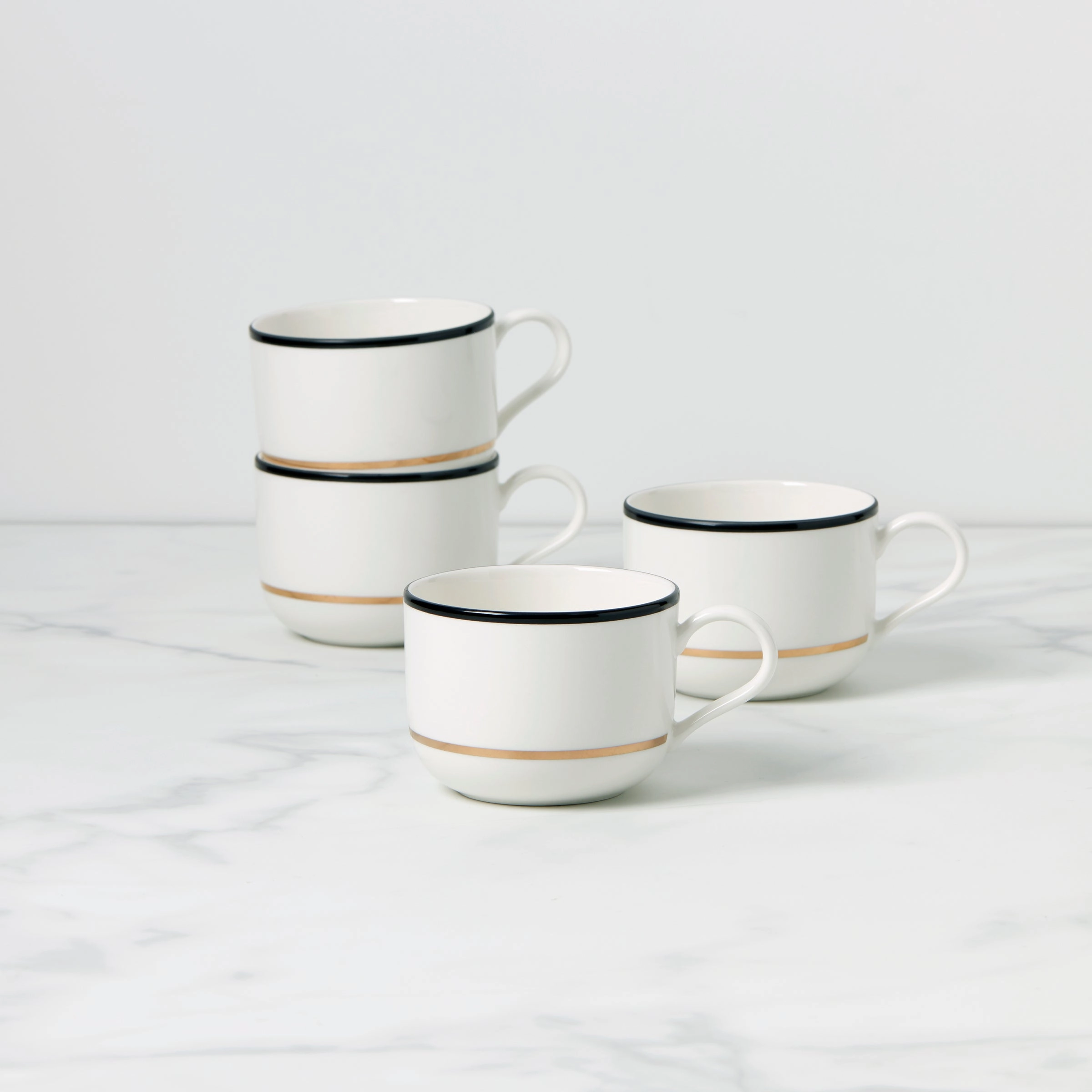Make It Pop Mugs - Set of 4 - Black/Gold