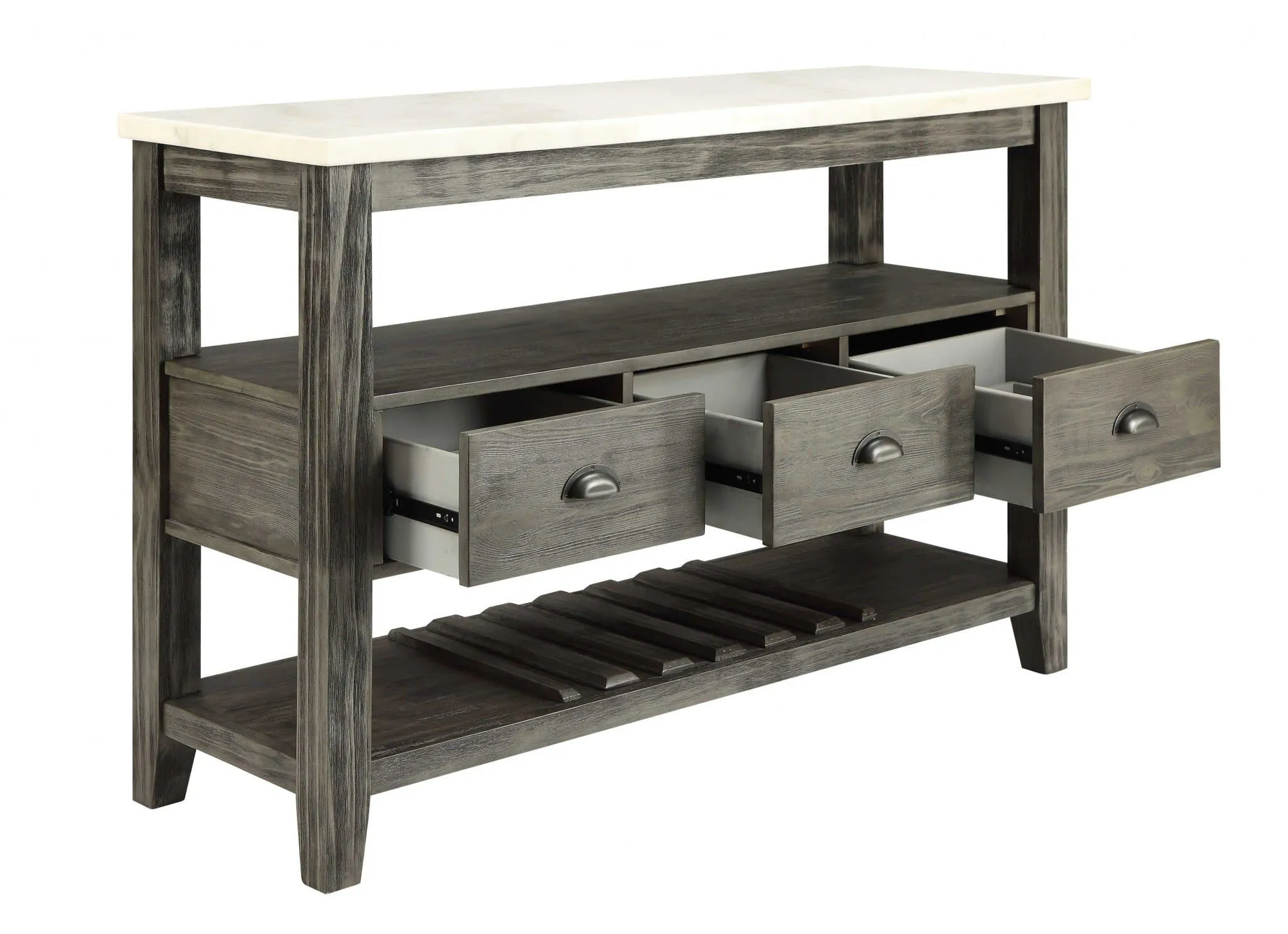 Marble and Grey Oak Sideboard