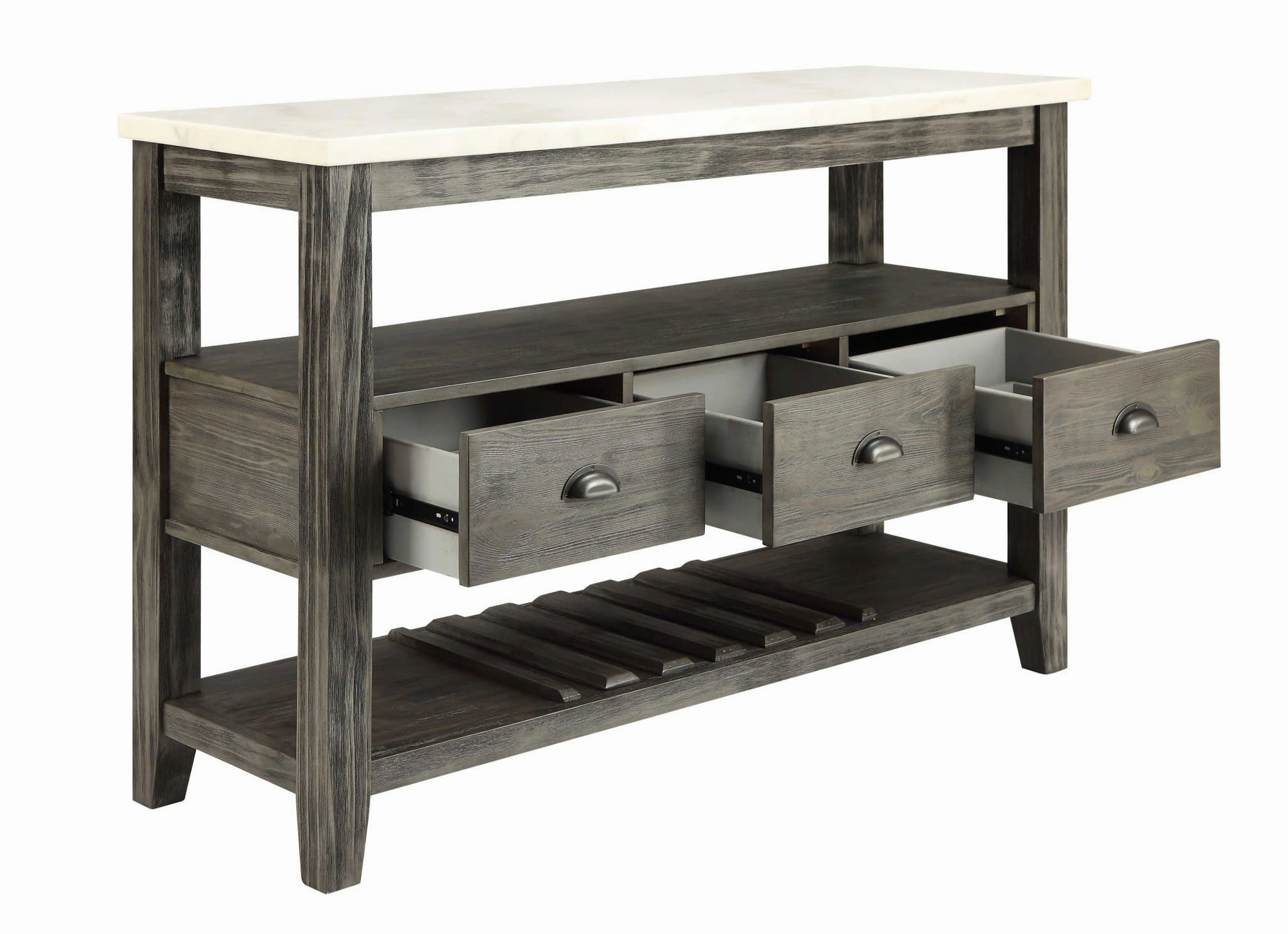 Marble and Grey Oak Sideboard