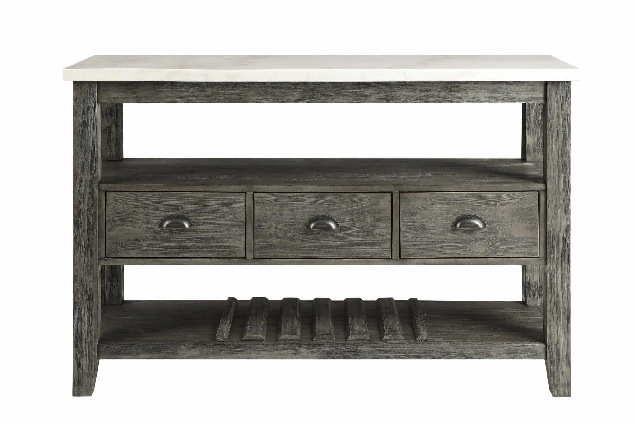 Marble and Grey Oak Sideboard