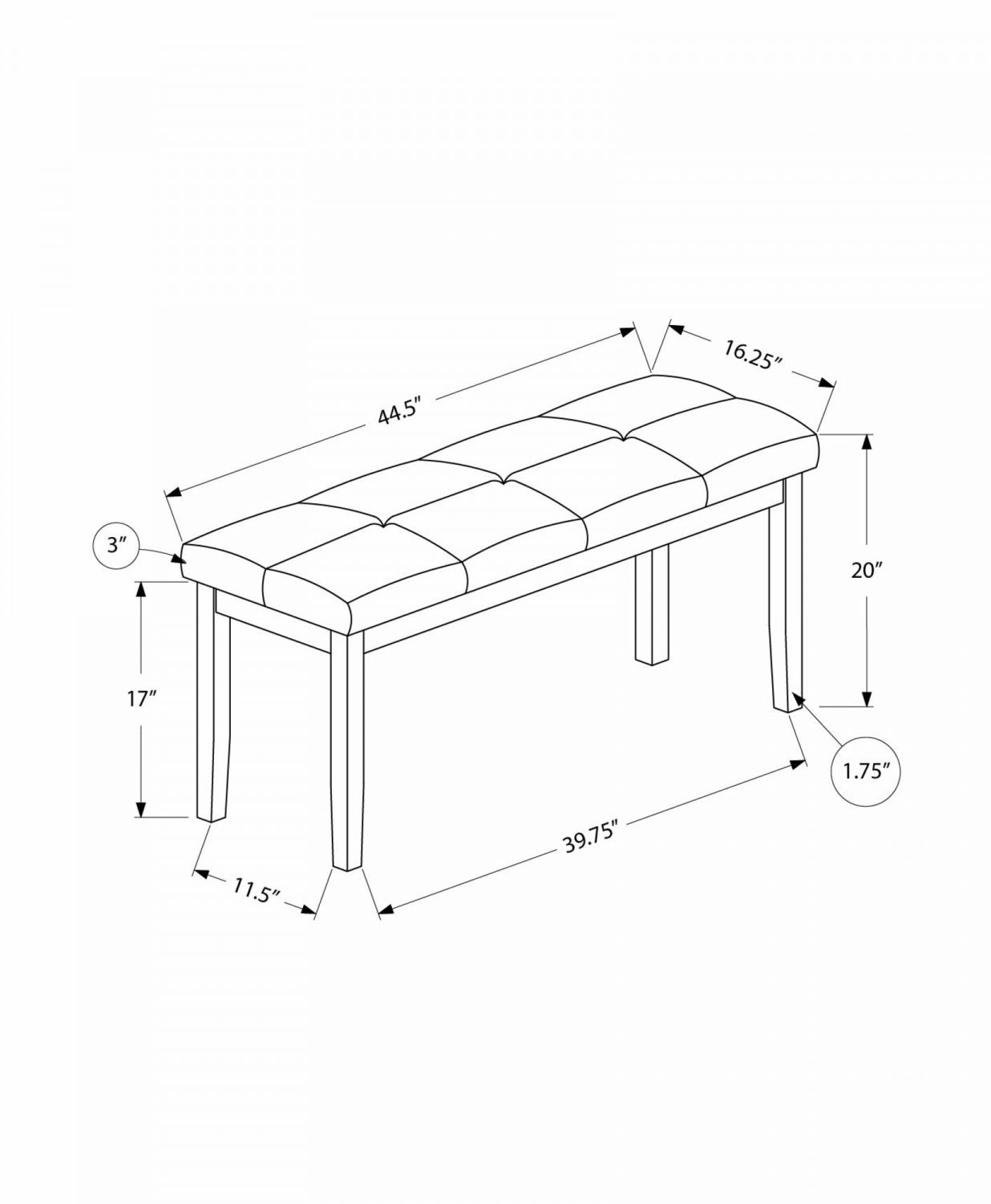 Marlo Bench - Cream