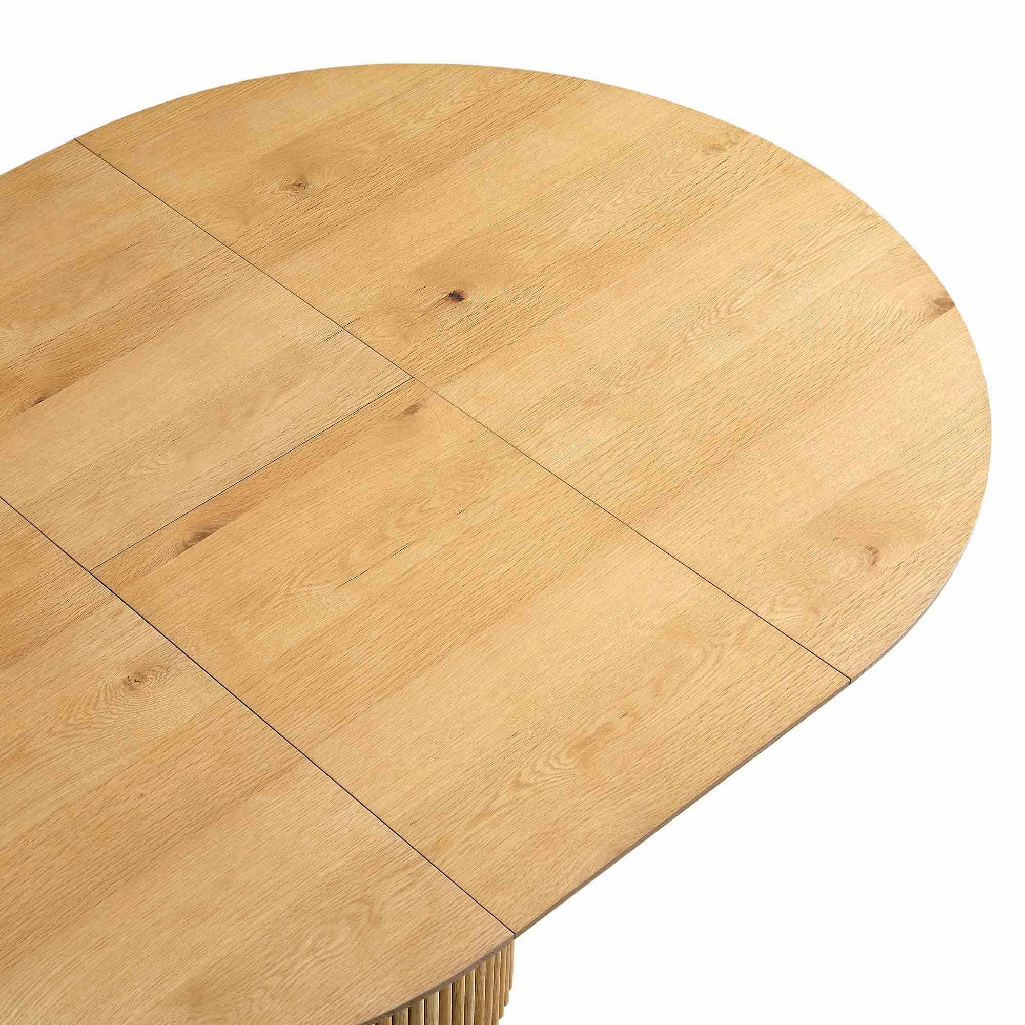 Maru Round 4-6 Seater Extending Oak Pedestal Dining Table, Oak