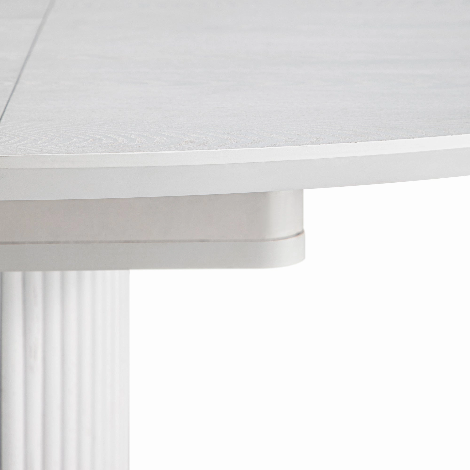 Maru Round 4-6 Seater Extending Oak Pedestal Dining Table, Washed White