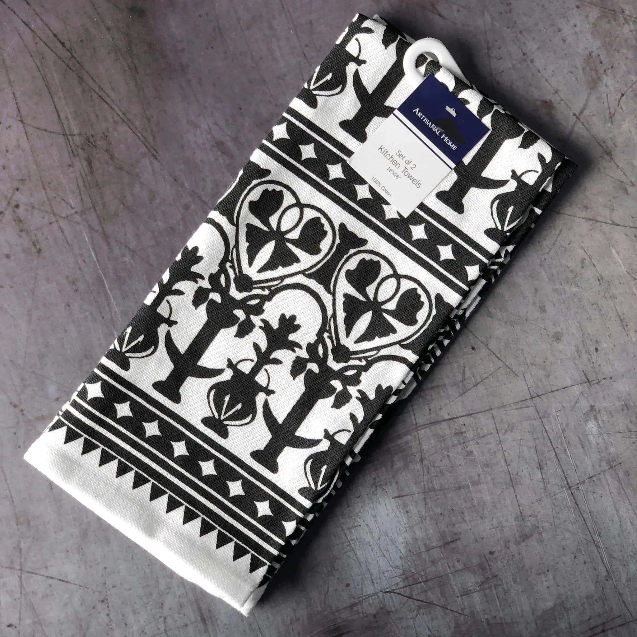 Matriarch Black & White Pattern Kitchen Towels