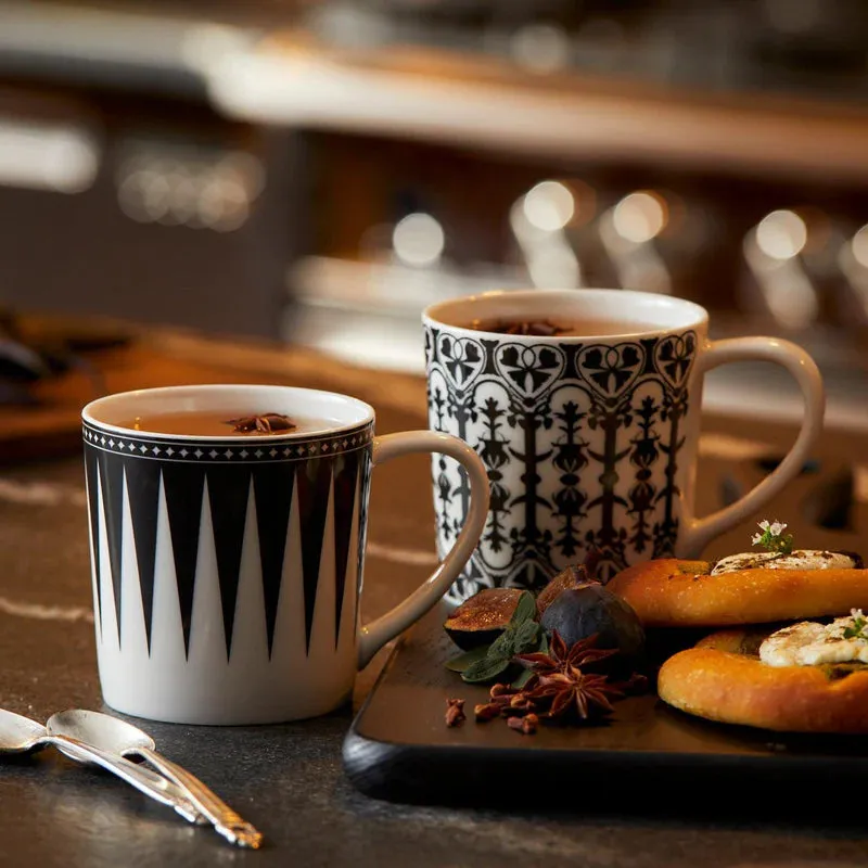 Matriarch Black & White Pattern Porcelain Mug