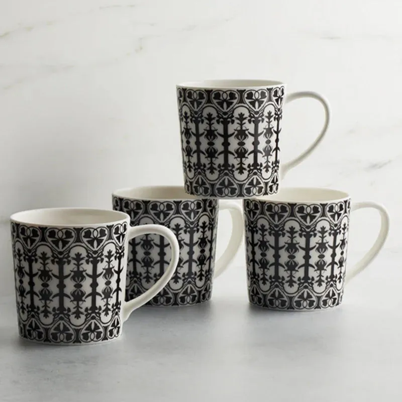 Matriarch Black & White Pattern Porcelain Mug toilet seat cover, slow close seat