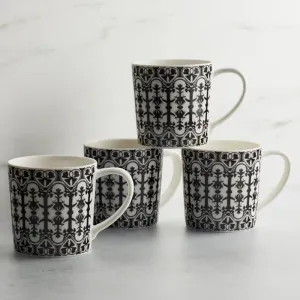 Matriarch Black & White Pattern Porcelain Mug toilet seat cover, slow close seat