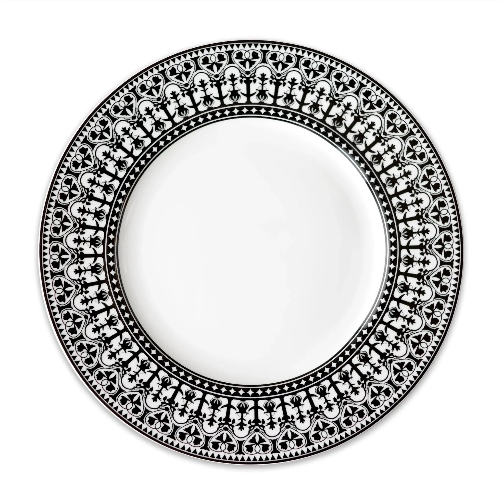 Matriarch Black & White Porcelain Dinner Plate