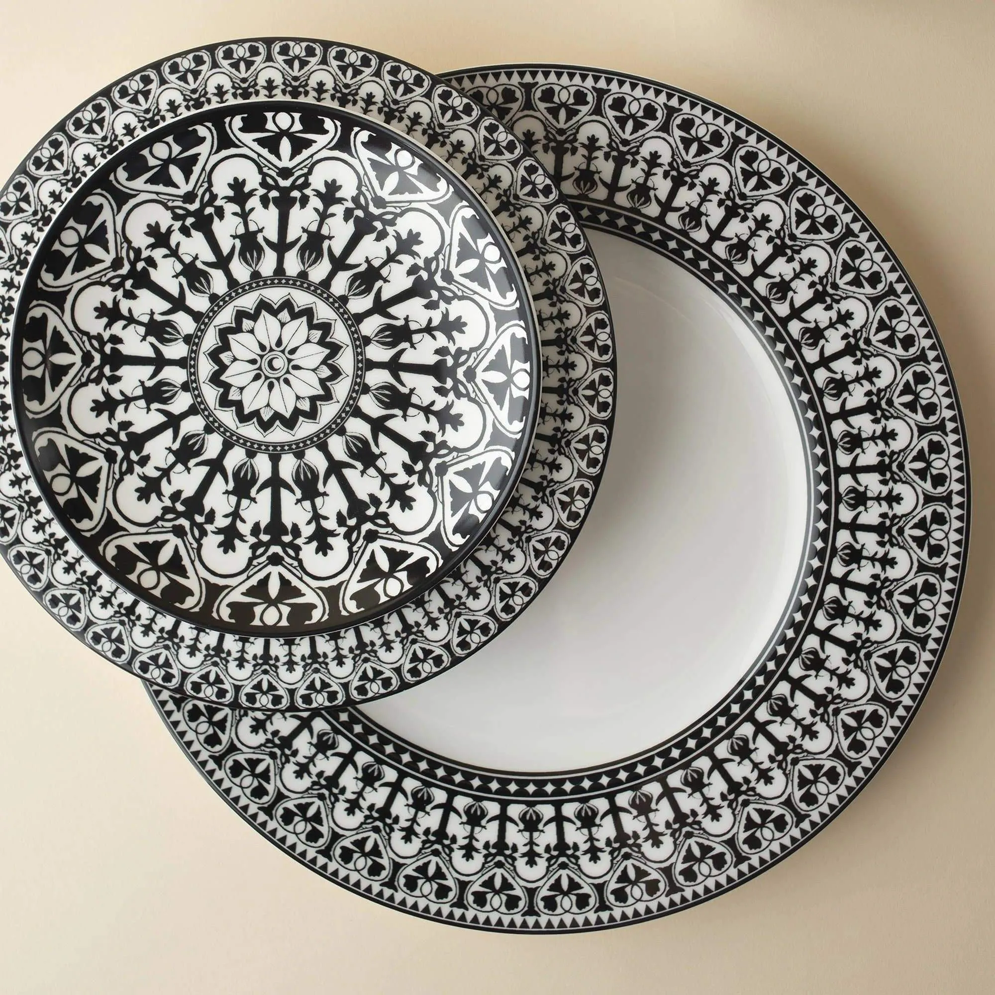 Matriarch Black & White Porcelain Salad Plate