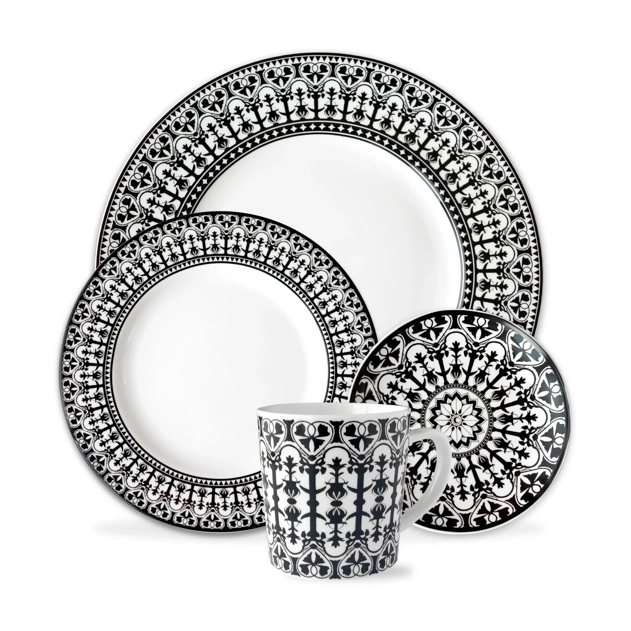 Matriarch Black & White Porcelain Salad Plate