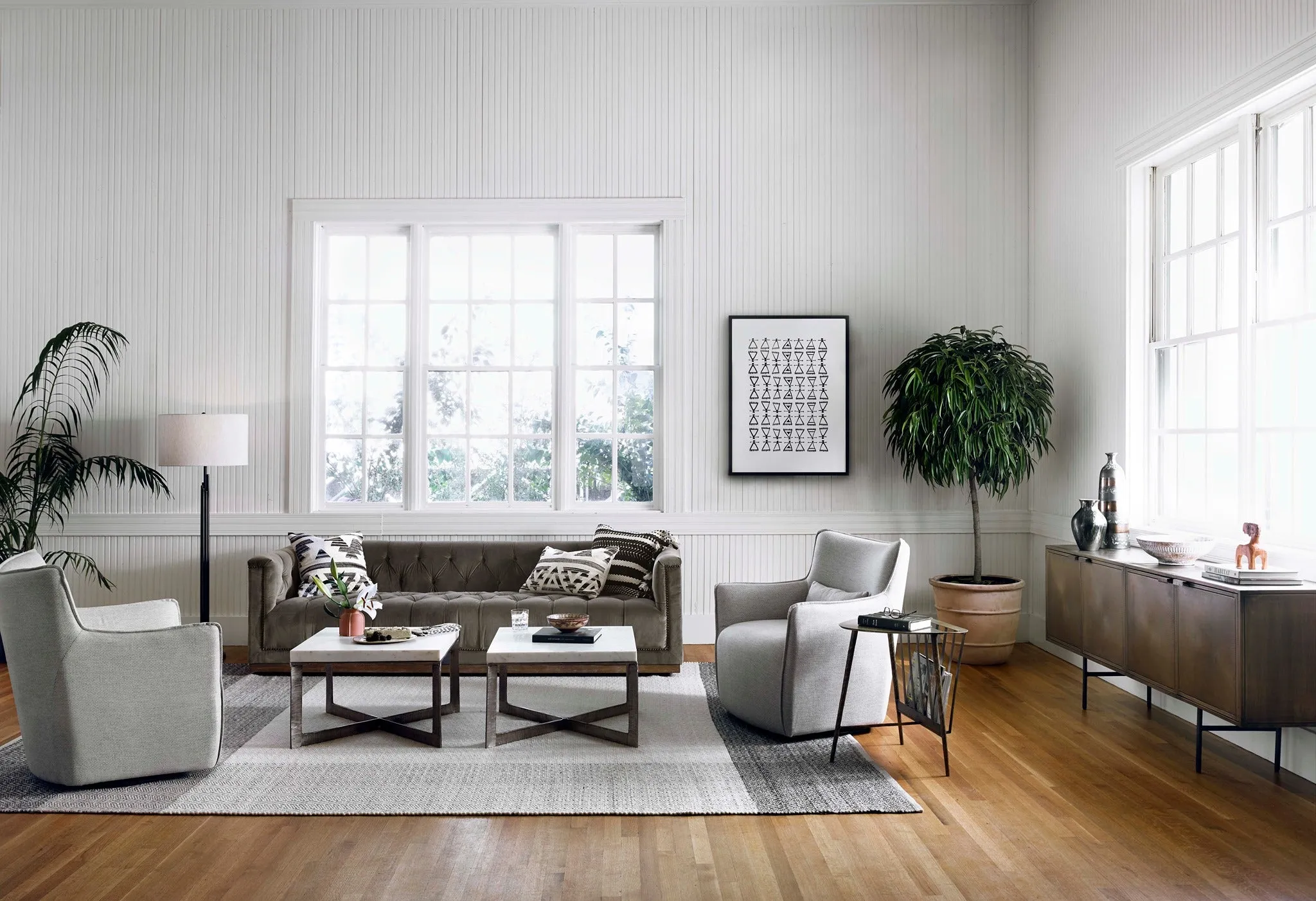 Maxine Distressed Tufted Sofa - 5 Colors