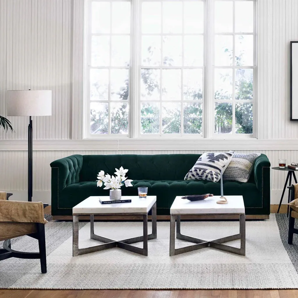 Maxine Distressed Tufted Sofa - 5 Colors