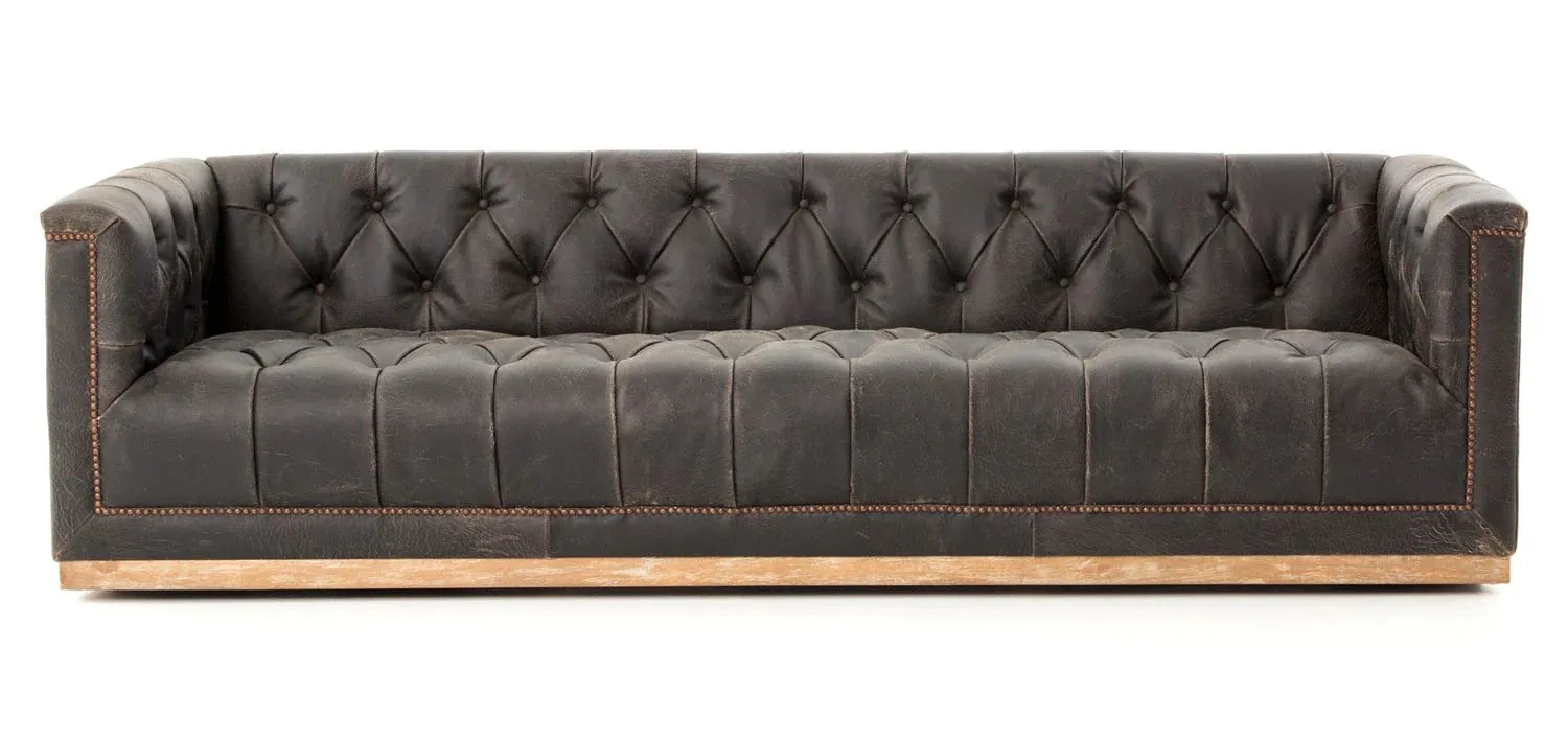Maxine Distressed Tufted Sofa - 5 Colors