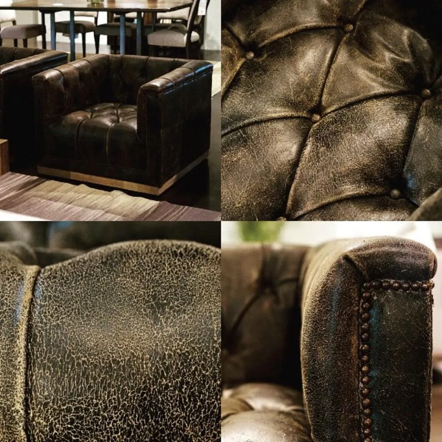 Maxine Distressed Tufted Swivel Chair - 4 Colors