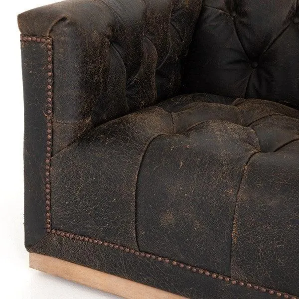 Maxine Distressed Tufted Swivel Chair - 4 Colors