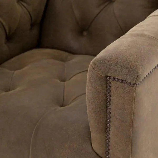 Maxine Distressed Tufted Swivel Chair - 4 Colors