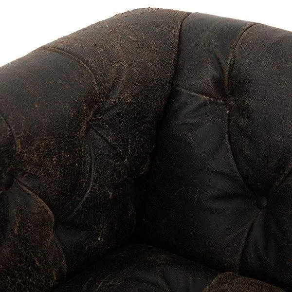 Maxine Distressed Tufted Swivel Chair - 4 Colors