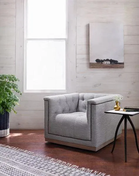 Maxine Distressed Tufted Swivel Chair - 4 Colors