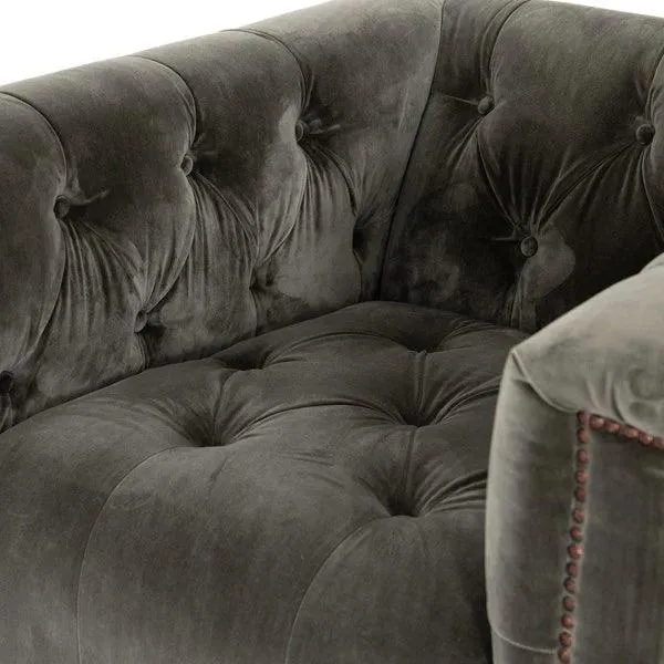 Maxine Distressed Tufted Swivel Chair - 4 Colors