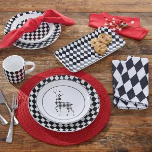 Maxwell Black Check Tableware toilet seat cover, slow close seat