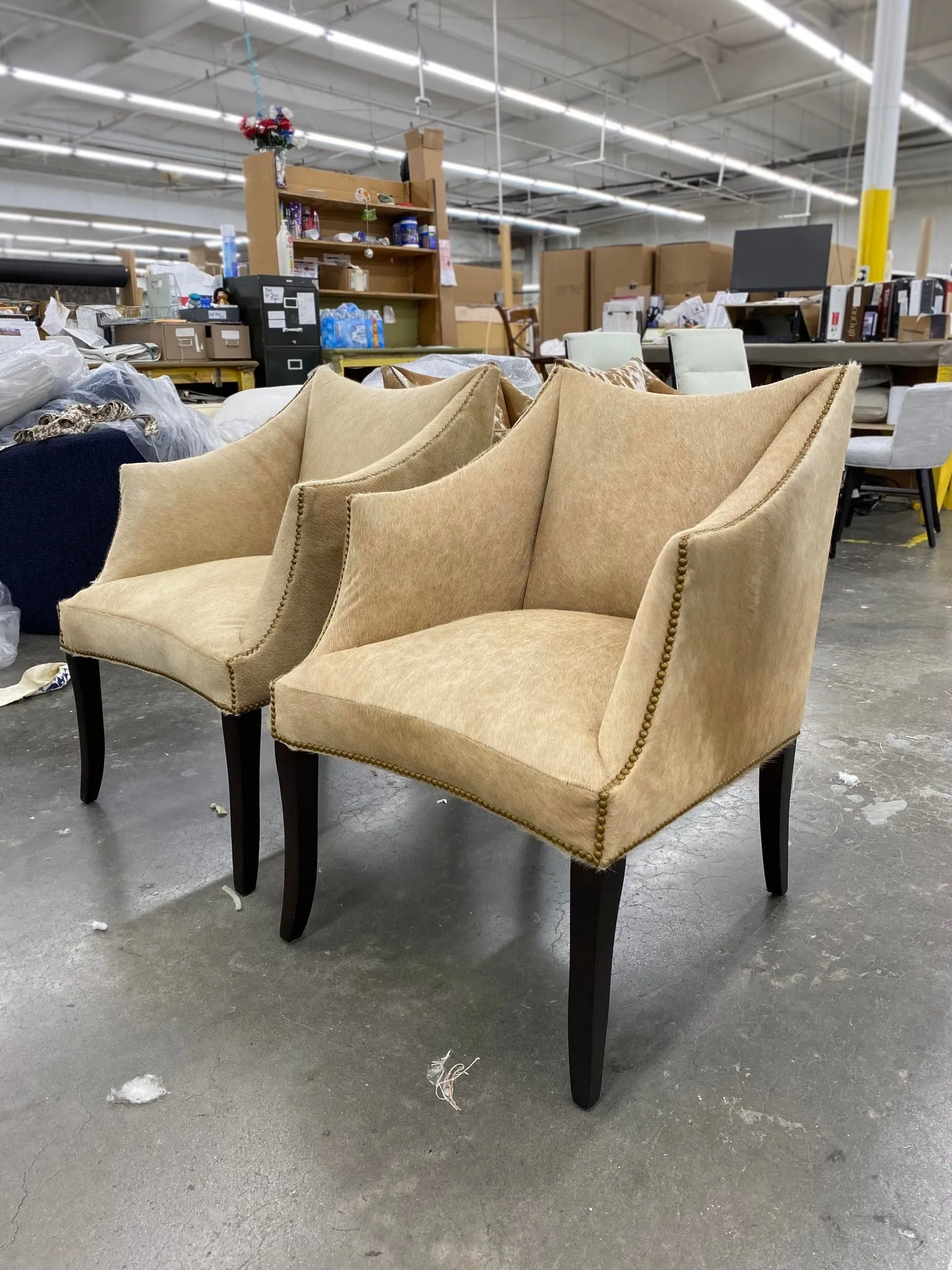 McCoy Champagne Cowhide Chair