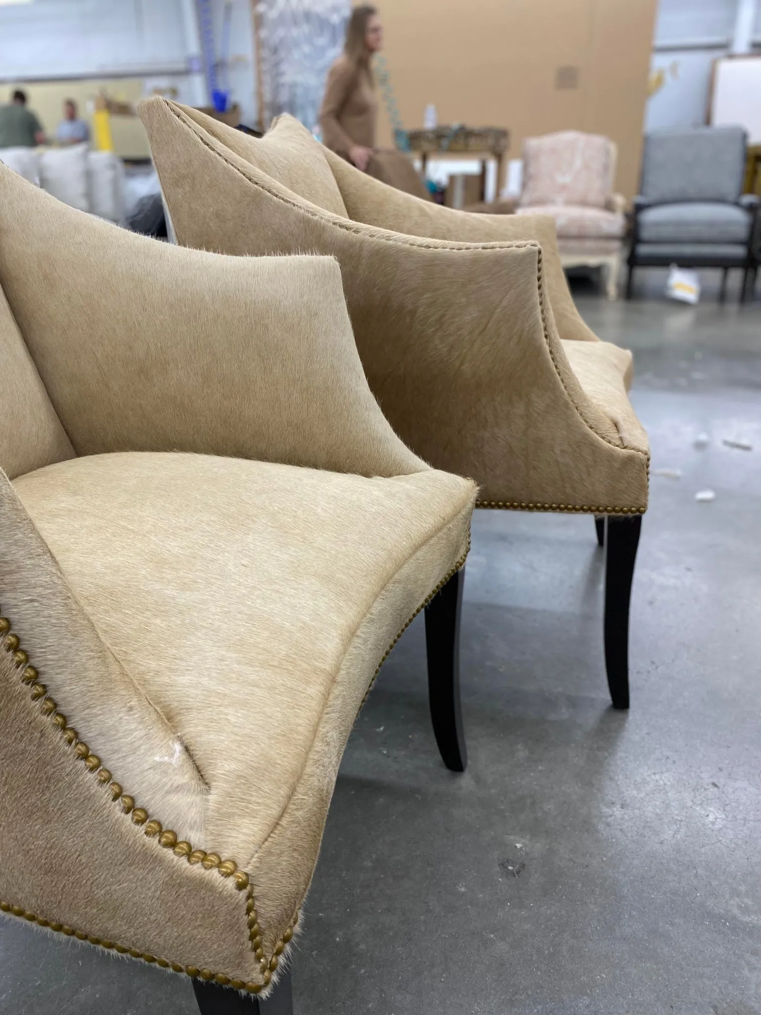 McCoy Champagne Cowhide Chair