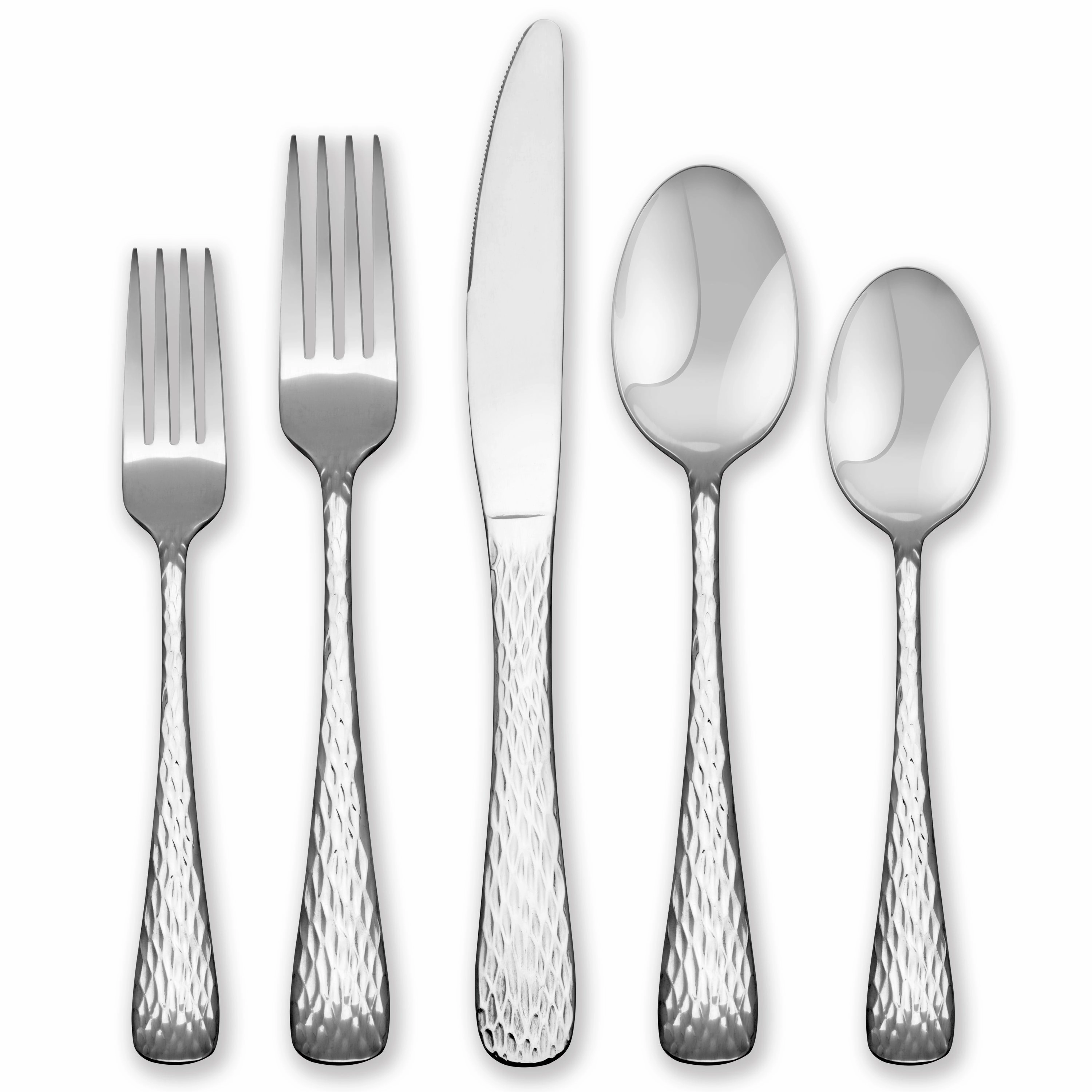 Melody Hammered 20 Piece Flatware Set