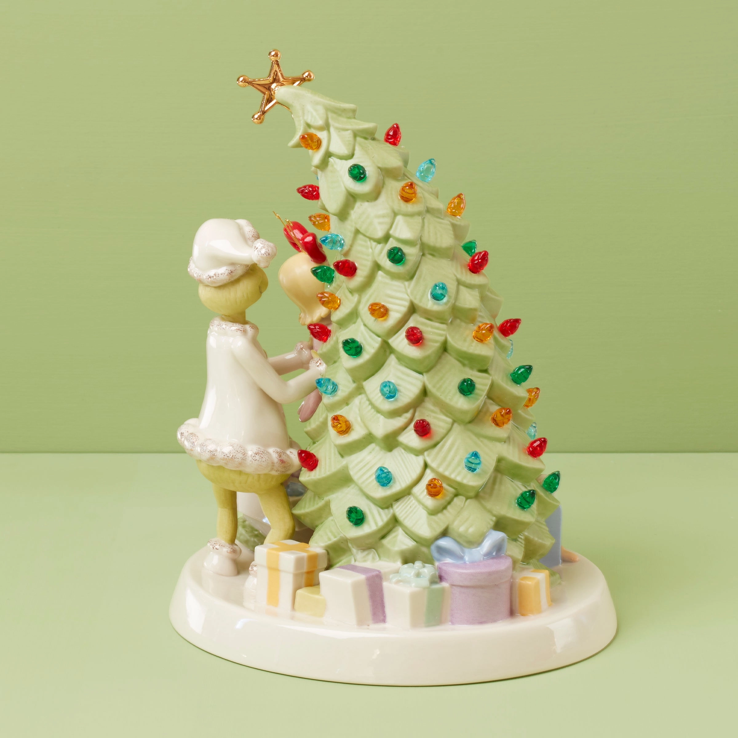 Merry Grinchmas Tree Lit Figurine