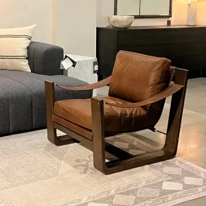 Mesa Leather Accent Chair w/ Swivel vanity mirror, wall mirror