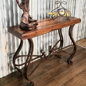 Mesquite and Iron Entry Table vanity mirror, wall mirror