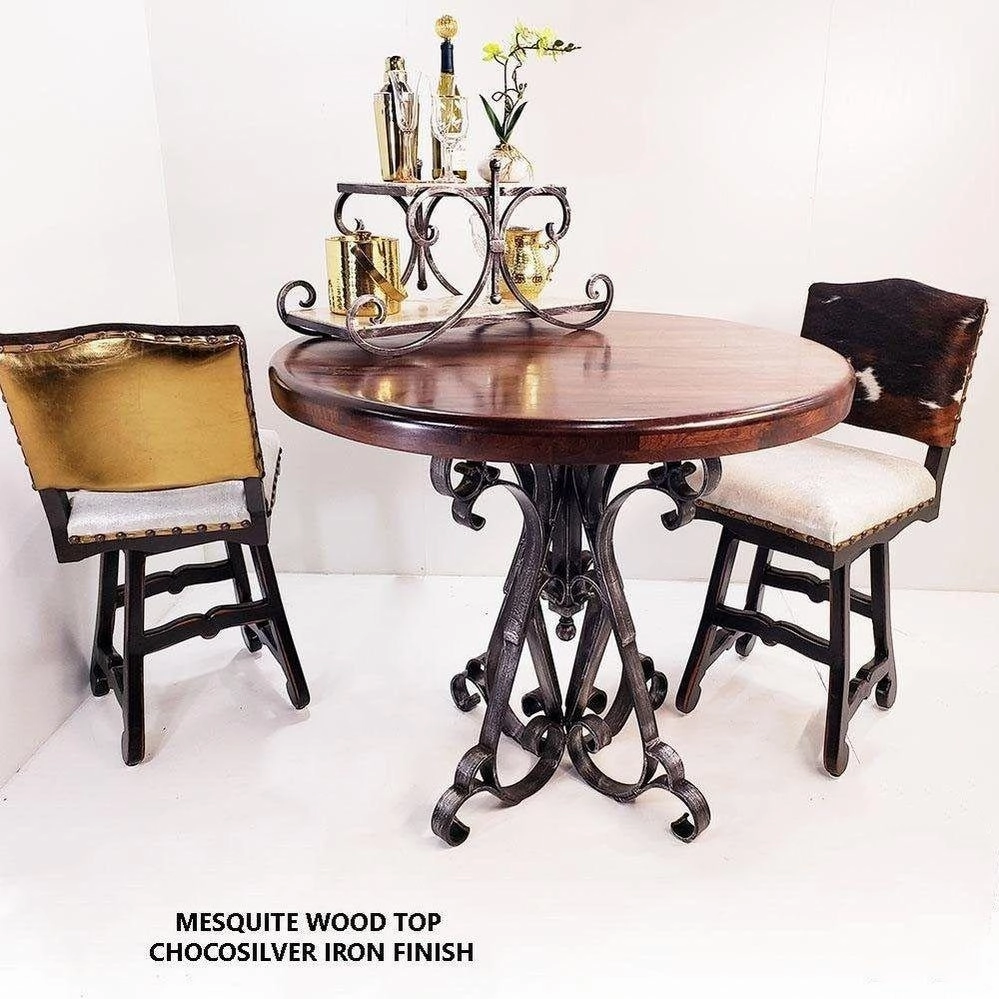 Mesquite & Iron Pub Table