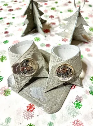 Metallic Cowhide & Concho Napkin Rings blender, kitchen appliance