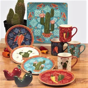 Mexican Fiesta Tableware Collection toilet seat cover, slow close seat