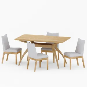 Mid-Century 5 Piece Dining Set - NH994213 dining table set, round dining table
