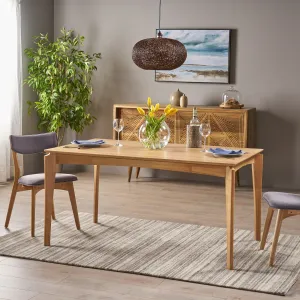 Mid-Century 6-Seater Rubberwood Dining Table with Walnut Veneer Table Top - NH764703 kitchen island table, dining furniture