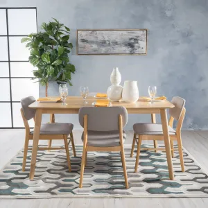 Mid-Century Design 5 PC Wood Finished Dining Set - NH810003 dining table set, round dining table