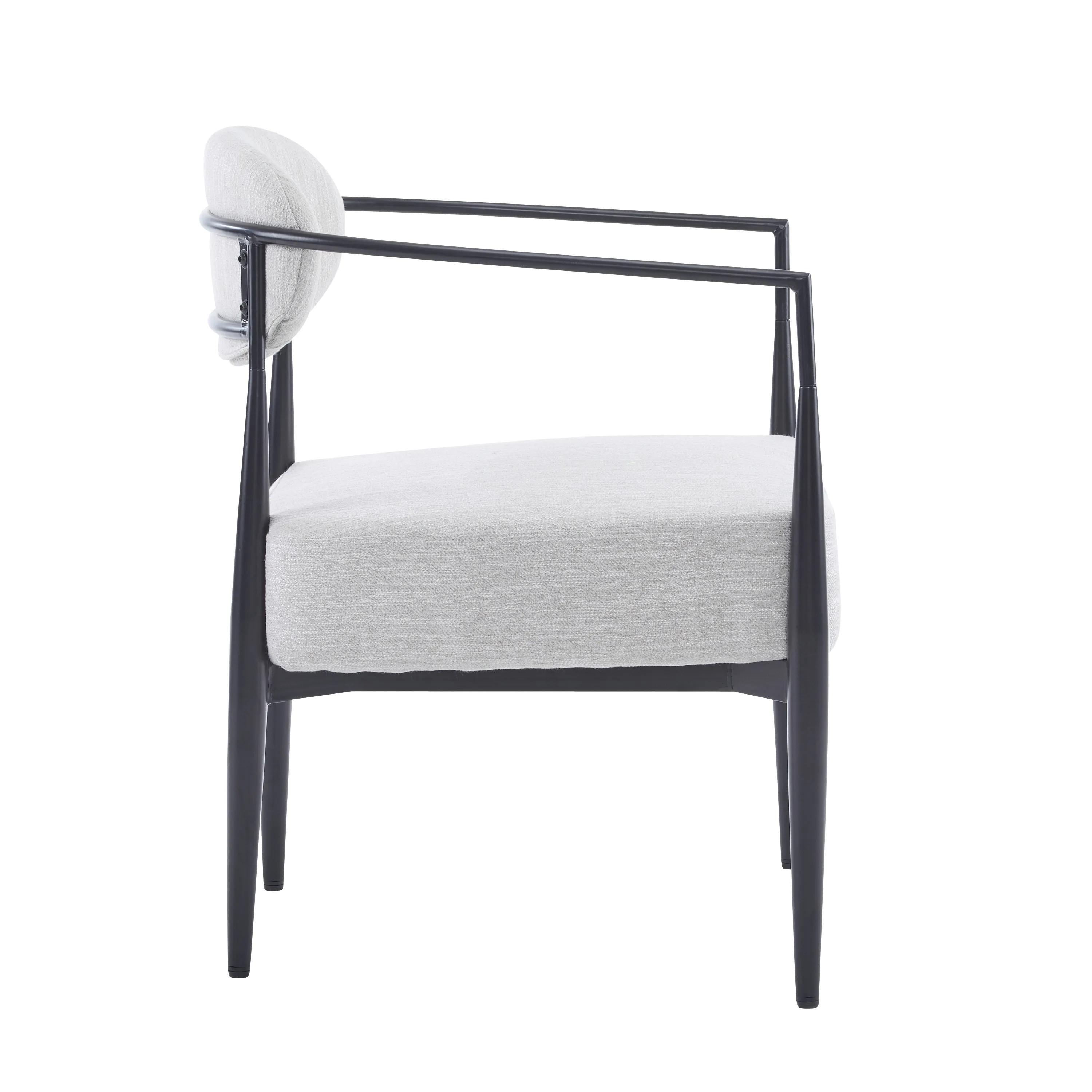 Mid-Century Fabric Dining Chair with Tapered Legs & Pocket Spring Seat
