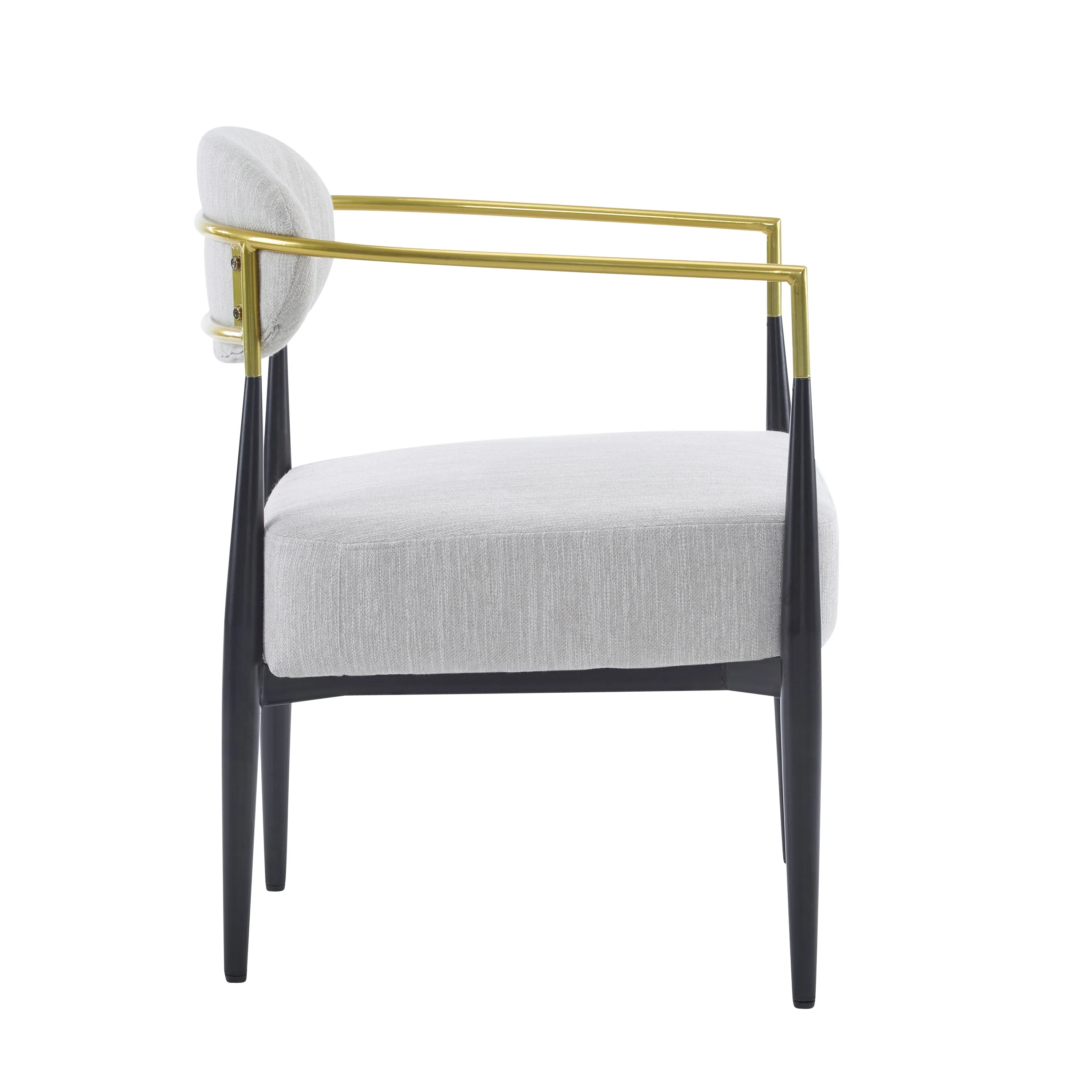 Mid-Century Fabric Dining Chair with Tapered Legs & Pocket Spring Seat