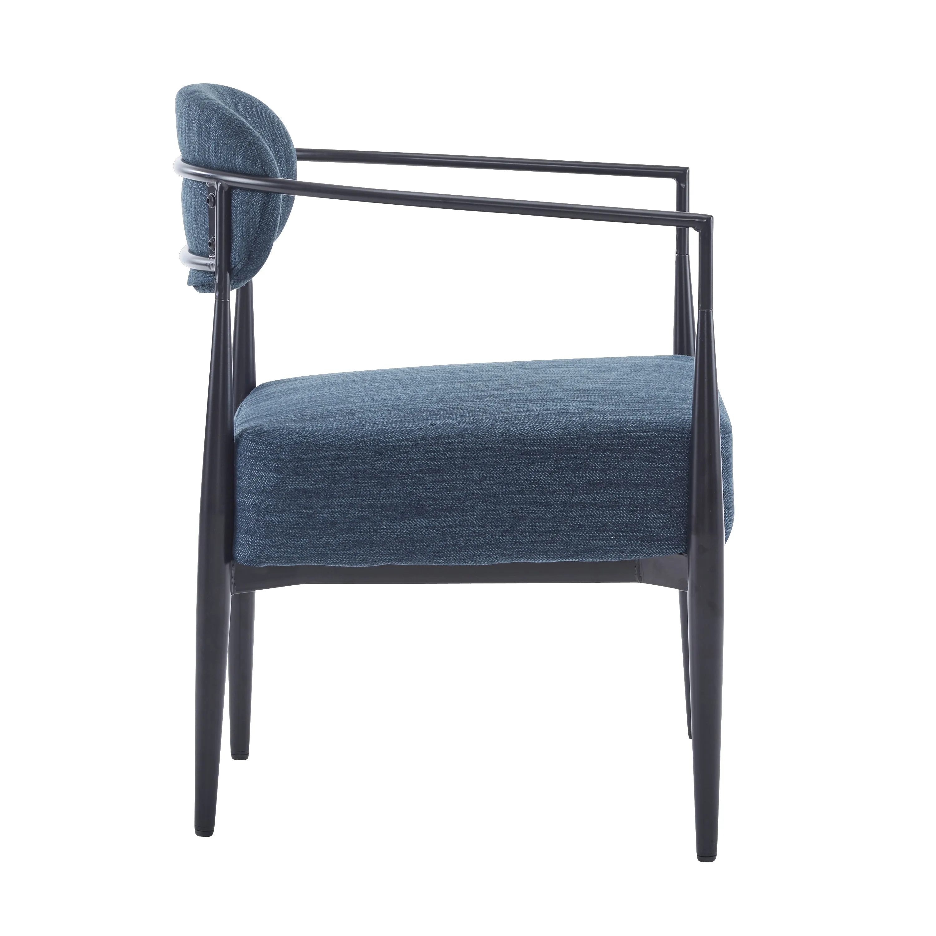 Mid-Century Fabric Dining Chair with Tapered Legs & Pocket Spring Seat