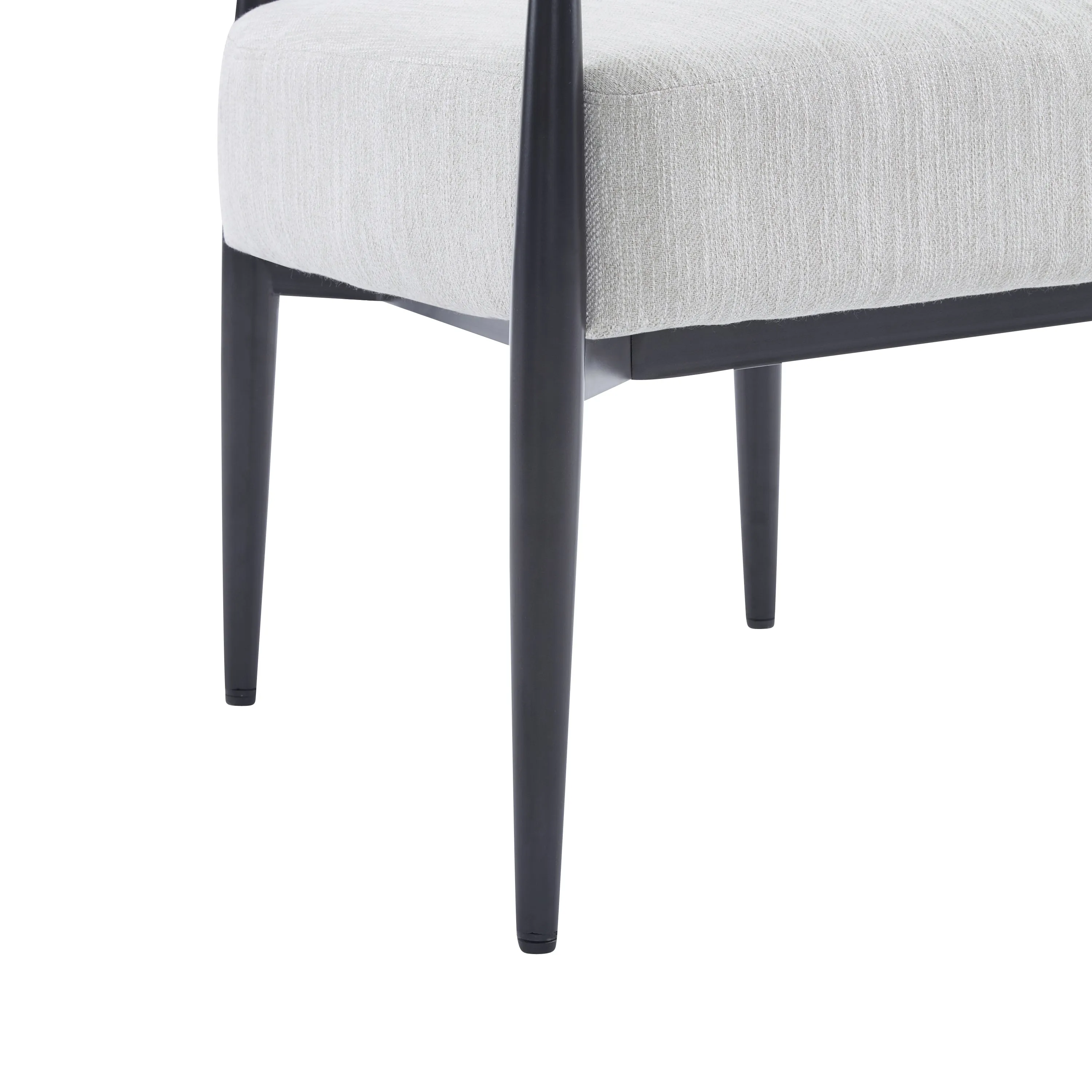 Mid-Century Fabric Dining Chair with Tapered Legs & Pocket Spring Seat