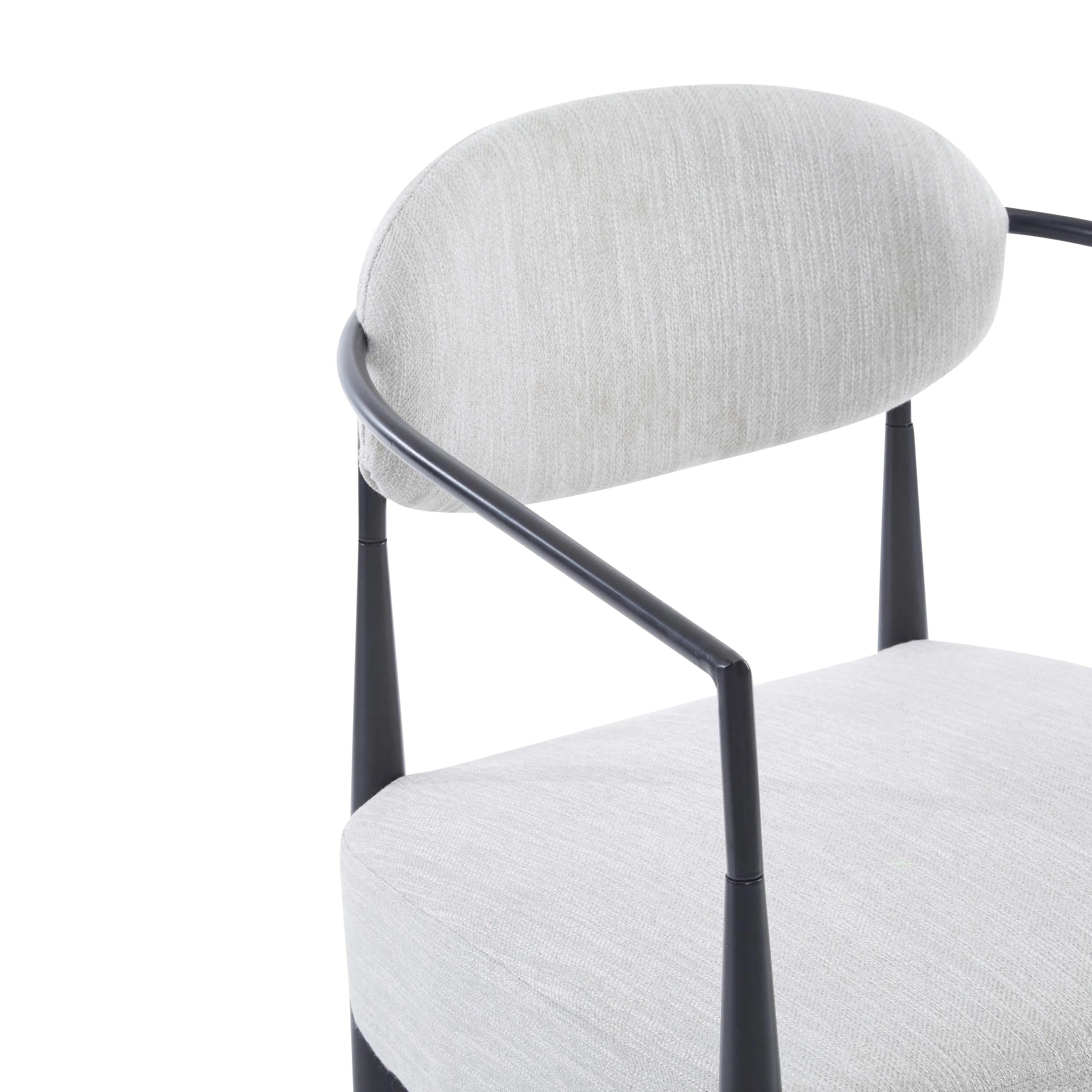 Mid-Century Fabric Dining Chair with Tapered Legs & Pocket Spring Seat