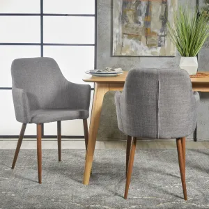 Mid Century Fabric Dining Chair with Wood Finished Metal Legs (Set of 2) - NH337103 dining table set, 6-piece dining set